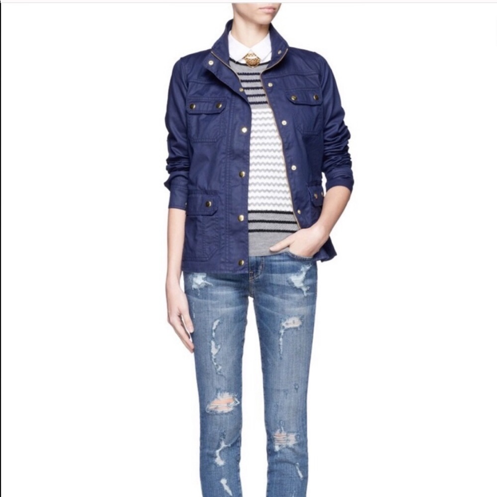 J Crew waxed cotton field jacket